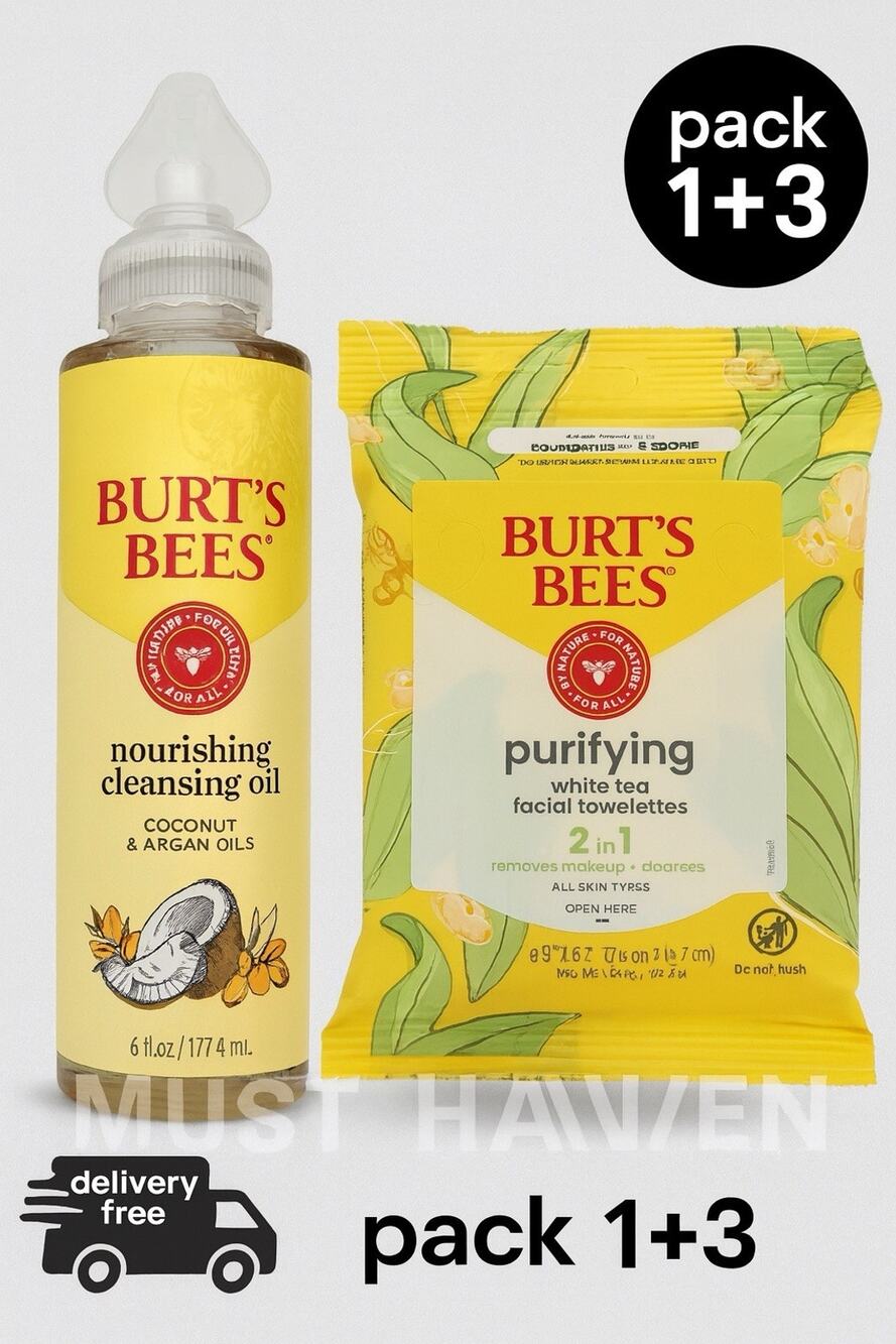 Burt’s Bees Pack 1+3 Nourishing Cleansing Oil + Purifying Facial Towelettes